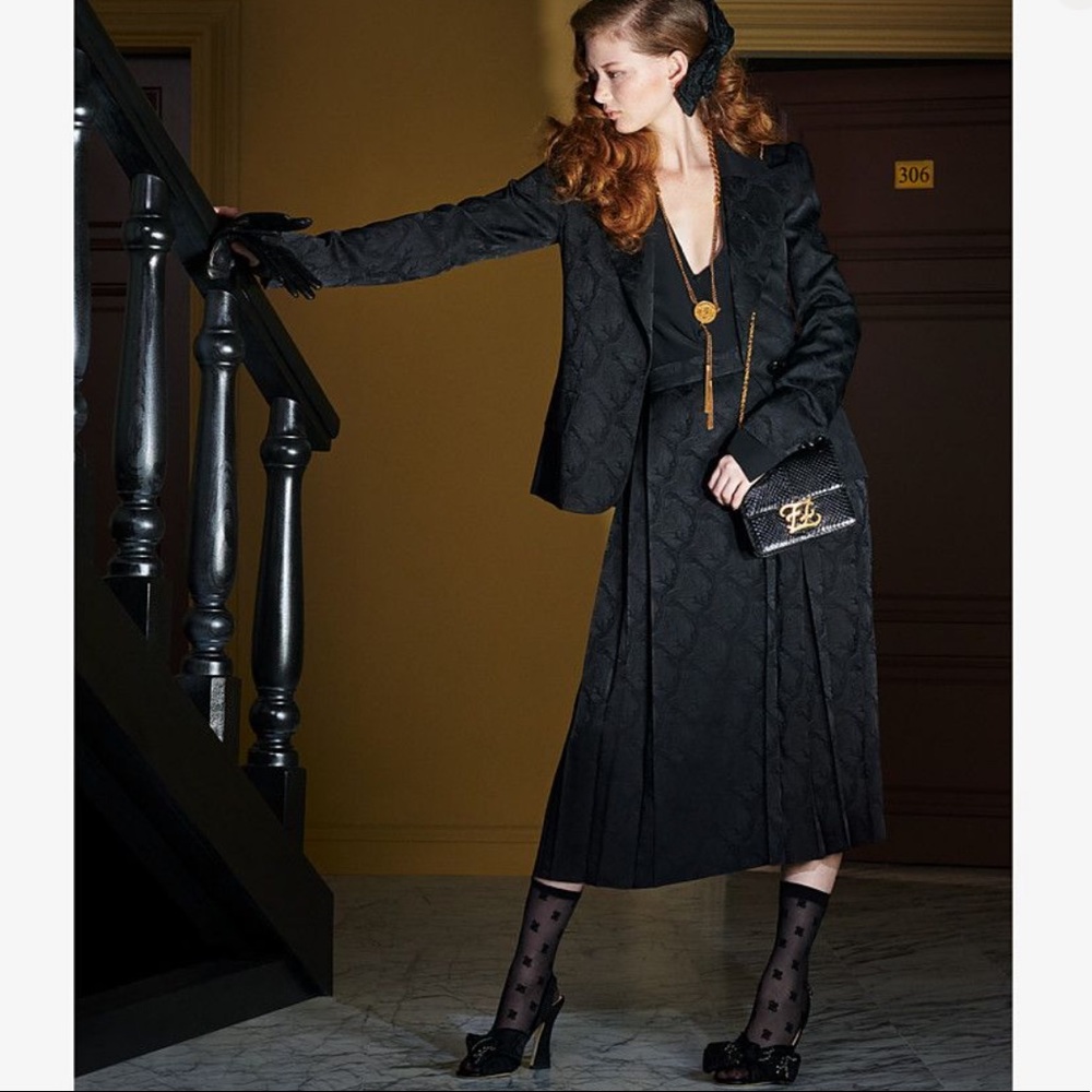 FENDI 2-piece silk jacquard skirt set size Small